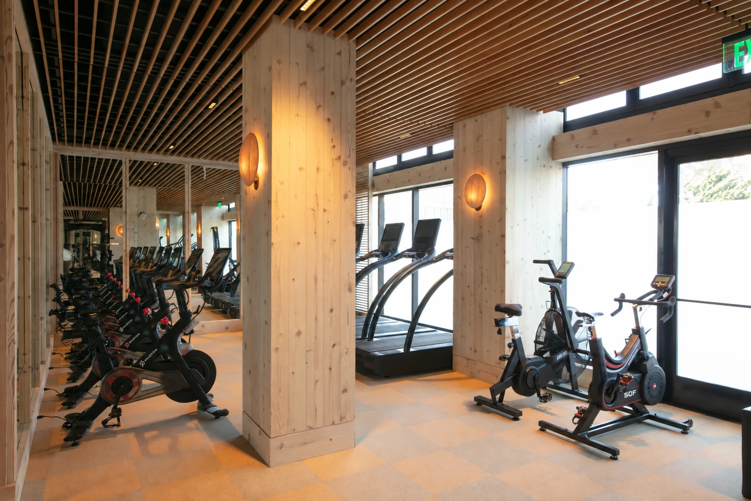 Free-weight zone in the hotel gym