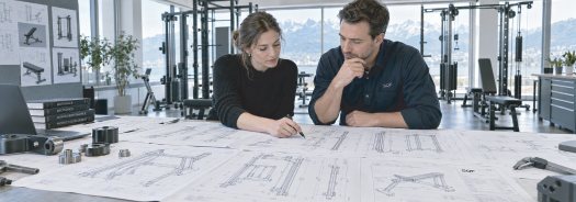 Engineer reviewing drawings